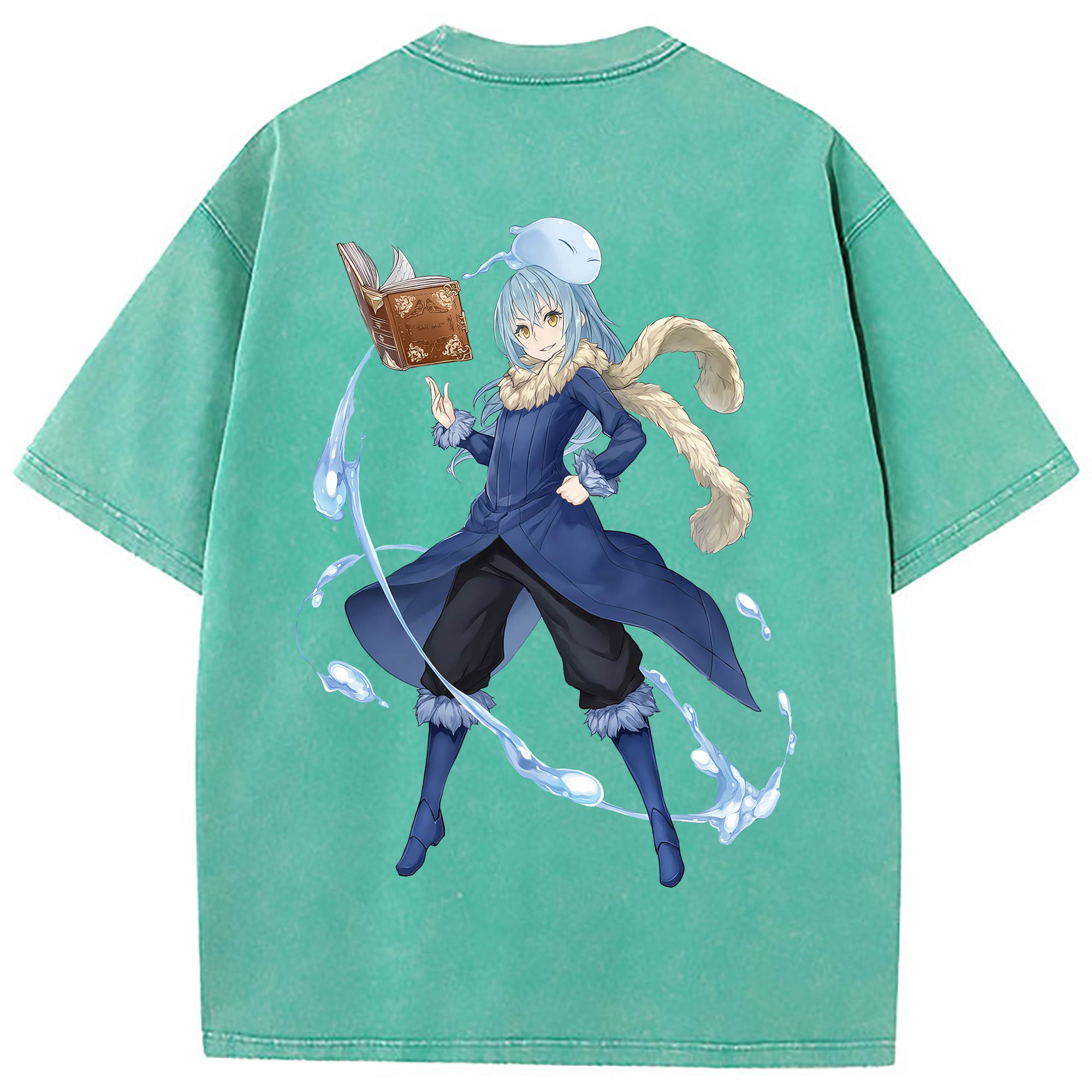 （画像用） 転スラ Regarding Reincarnated to Slime 綿100% ヴィンテージ風 半袖Tシャツ（背面プリント）